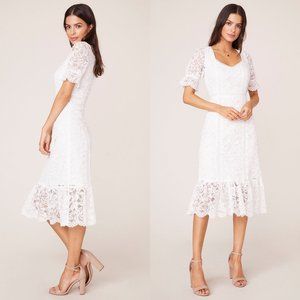 BB Dakota Just In Lace Midi Dress in Ivory Party